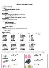 Bài tập Tiếng Anh Lớp 6 - Unit 1 My new school - Key